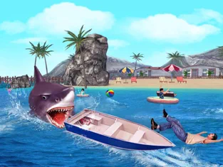 Angry Shark 3D. Attack Of Hungy Great White Terror on The Beach, game for IOS