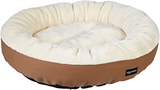 Amazon Basics Round Bolster Dog or Cat Bed with Flannel Top