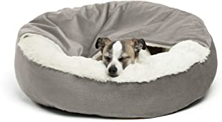 Best Friends by Sheri Cozy Cuddler Luxury Orthopedic Dog and Cat Bed with Hooded Blanket for Warmth and Security – Machine Washable, Water/Dirt Resistant Base, Multiple Colors in 2 Sizes