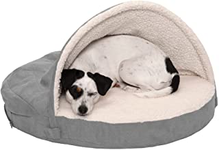 Furhaven Cozy Pet Beds for Small, Medium, and Large Dogs and Cats – Snuggery Hooded Burrowing Cave Tent, Deep Dish Cushion Donut Dog Bed with Attached Blanket, and More