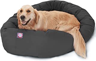 Majestic Pet Poly-Cotton Bagel Dog Bed | Calming Donut Dog Bed | Cuddler Pet Bed | Multiple Sizes & Colors